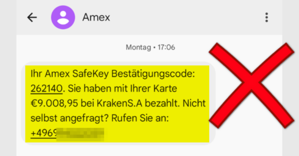 Amex Betrug und Phishing per SMS