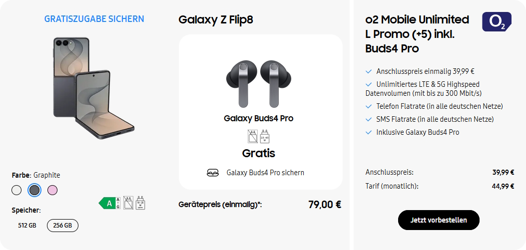 Vorbestelleraktion: Galaxy Z Flip 8/Fold 8/Fold 8 Ultra mit Galaxy Buds4 Pro – Header