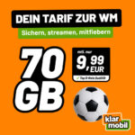 klarmobil 70 GB für 9,99 € mtl.