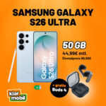 Galaxy S26 + klarmobil 50 GB vom 11.05.2026 – Teaser