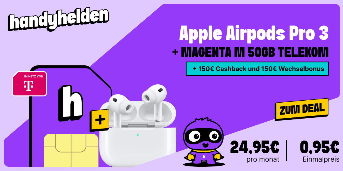 Handyhelden AirPods Pro 3 freenet magenta mobil m 300 € Boni