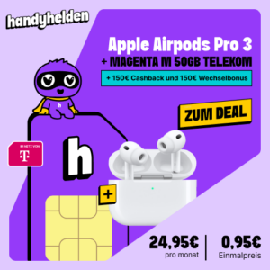 Handyhelden AirPods Pro 3 freenet magenta mobil m 300 € Boni