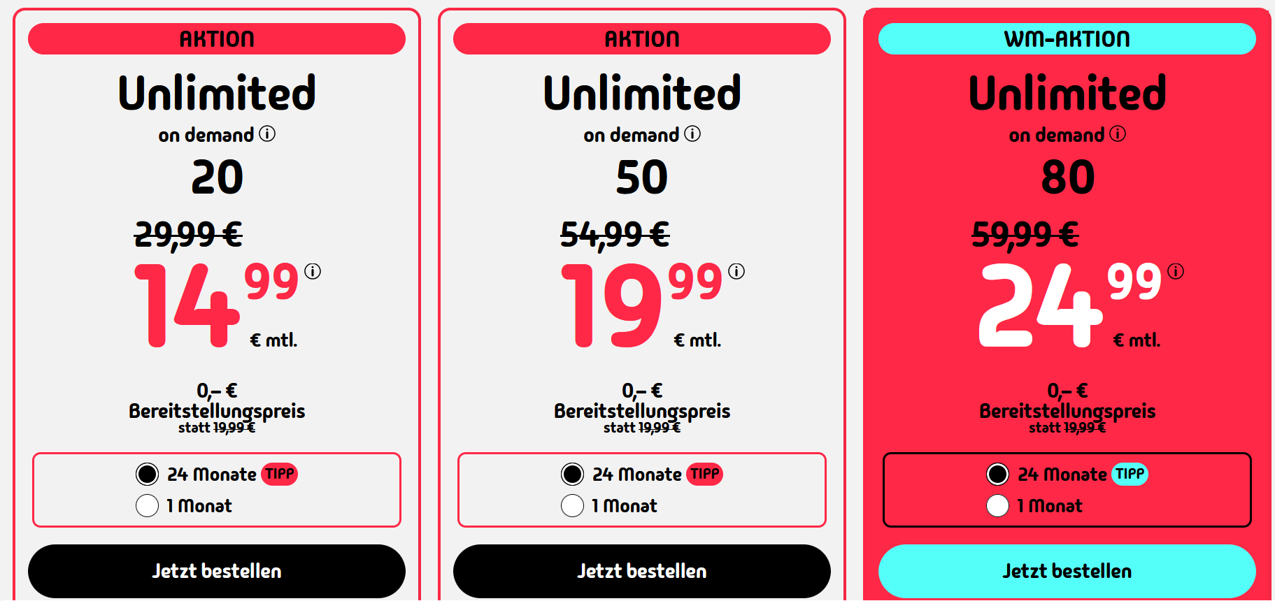 Unlimited 24 Tarife