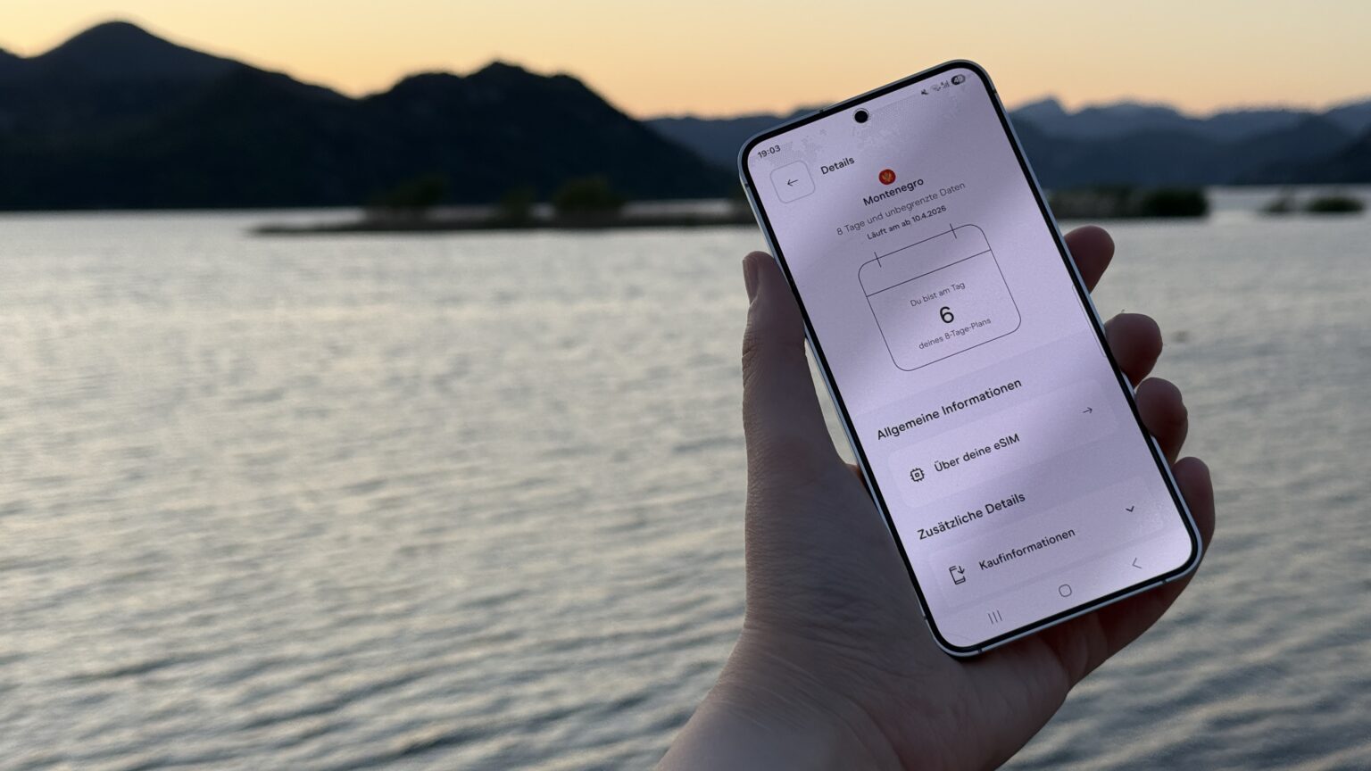 App vor dem See zum Ende der Reise.