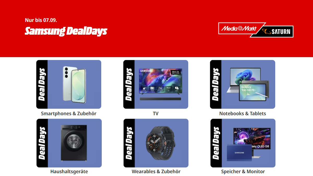 MediaMarktSaturn DealDays – Header vom 28.08.2026