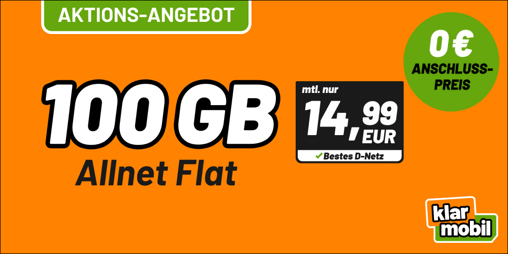 klarmobil Allnet-Flat 100 GB im Telekom-Netz