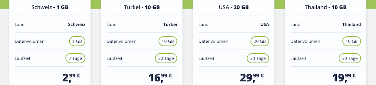 freenet Travel Tarife