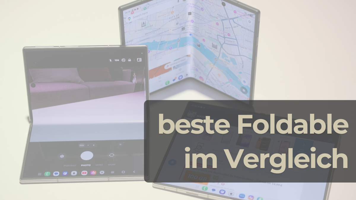Galaxy Z Fold 8 im Hintergrund mit Test