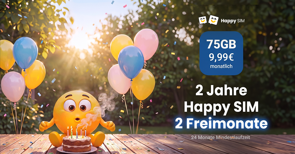 Happy SIM Aktion 75 GB für 9,99 €