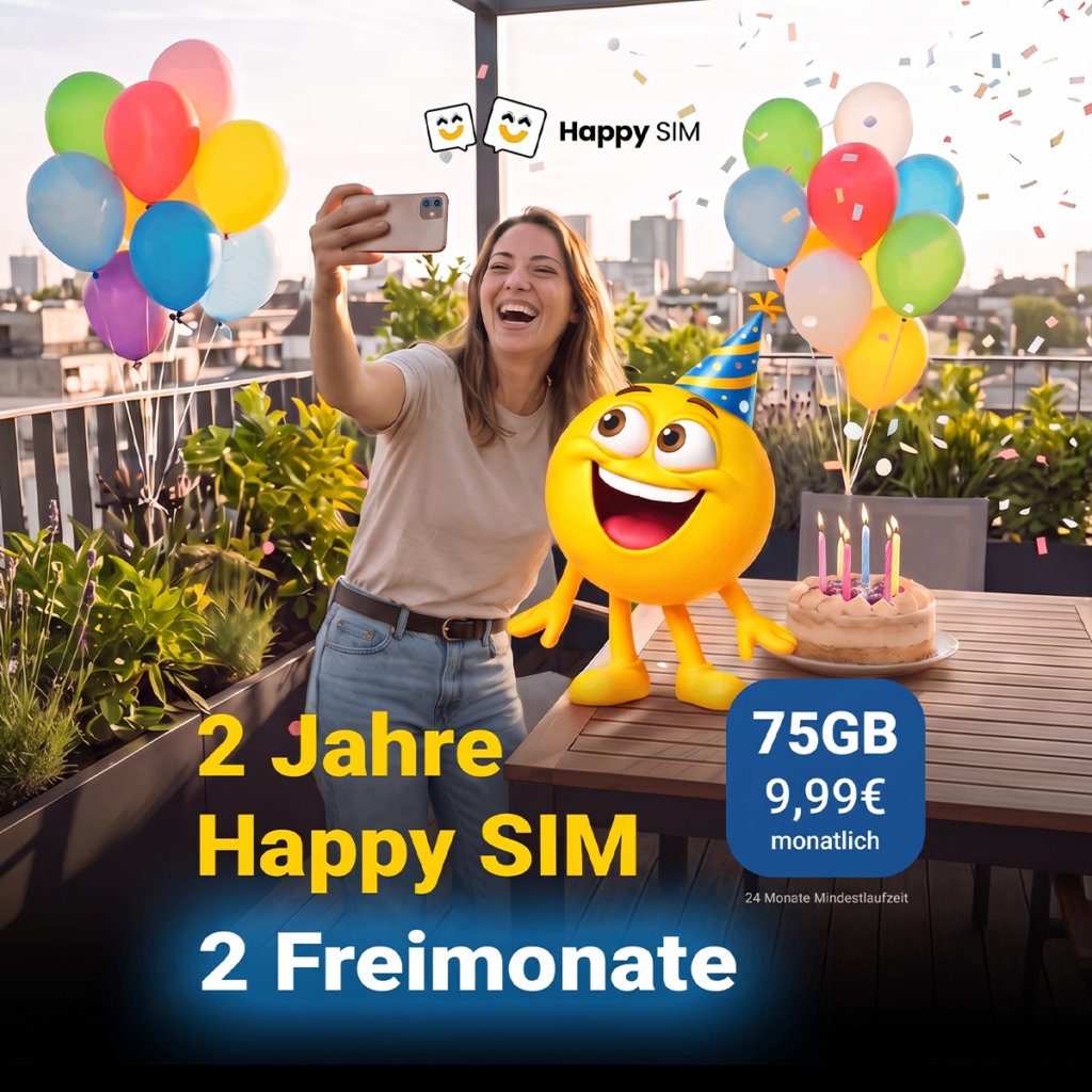 Happy-SIM-Angebote und -Deals: jetzt mit 2 Freimonaten!