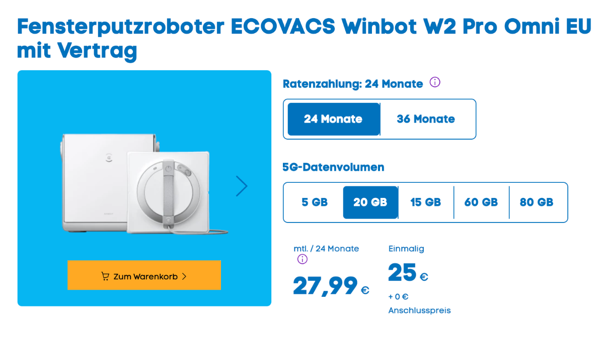 Fensterputzroboter mit Vertrag