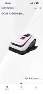 ECOVACS HOME App – Startbildschirm