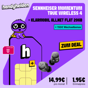 Sennheiser Momentum True Wireless 4 und klarmobil Allnet-Flat 20 GB bei Handyhelden