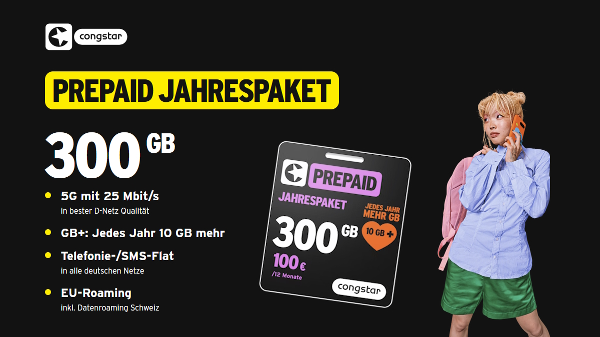 congstar Prepaid Jahrestarif – Header vom 20.08.2026