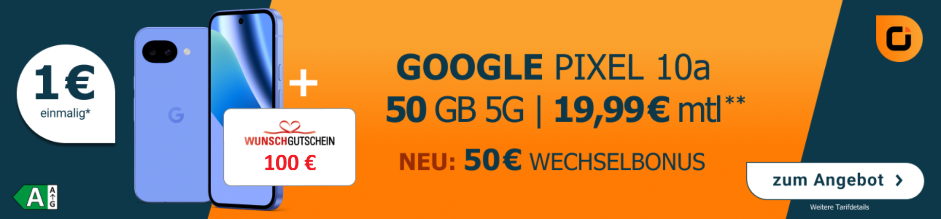 Pixel 10a mit 100 Euro Gutschein bei LogiTel