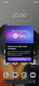 Motorola Edge 70 Max im Test – Screenshot: Qira-Update
