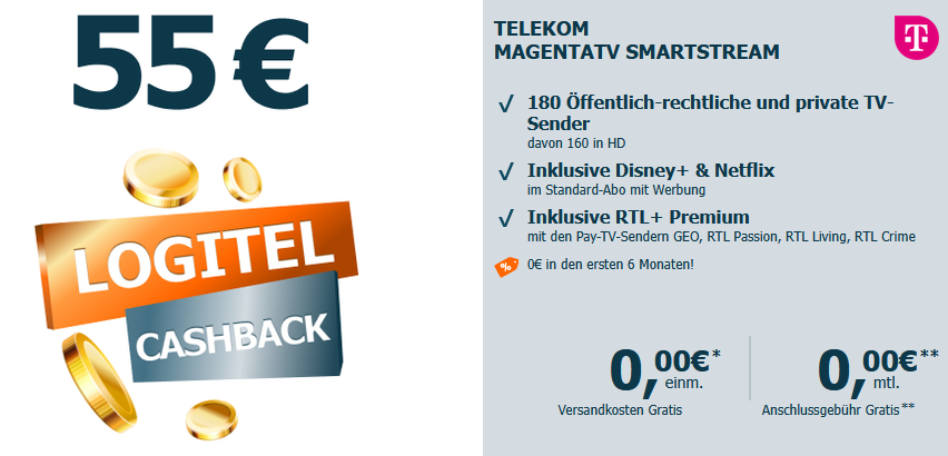 MagentaTV SmartStream mit 55 € Cashback
