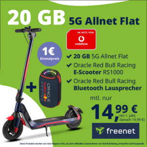 Redbull E-Scooter mit freenet 20 GB Aktion