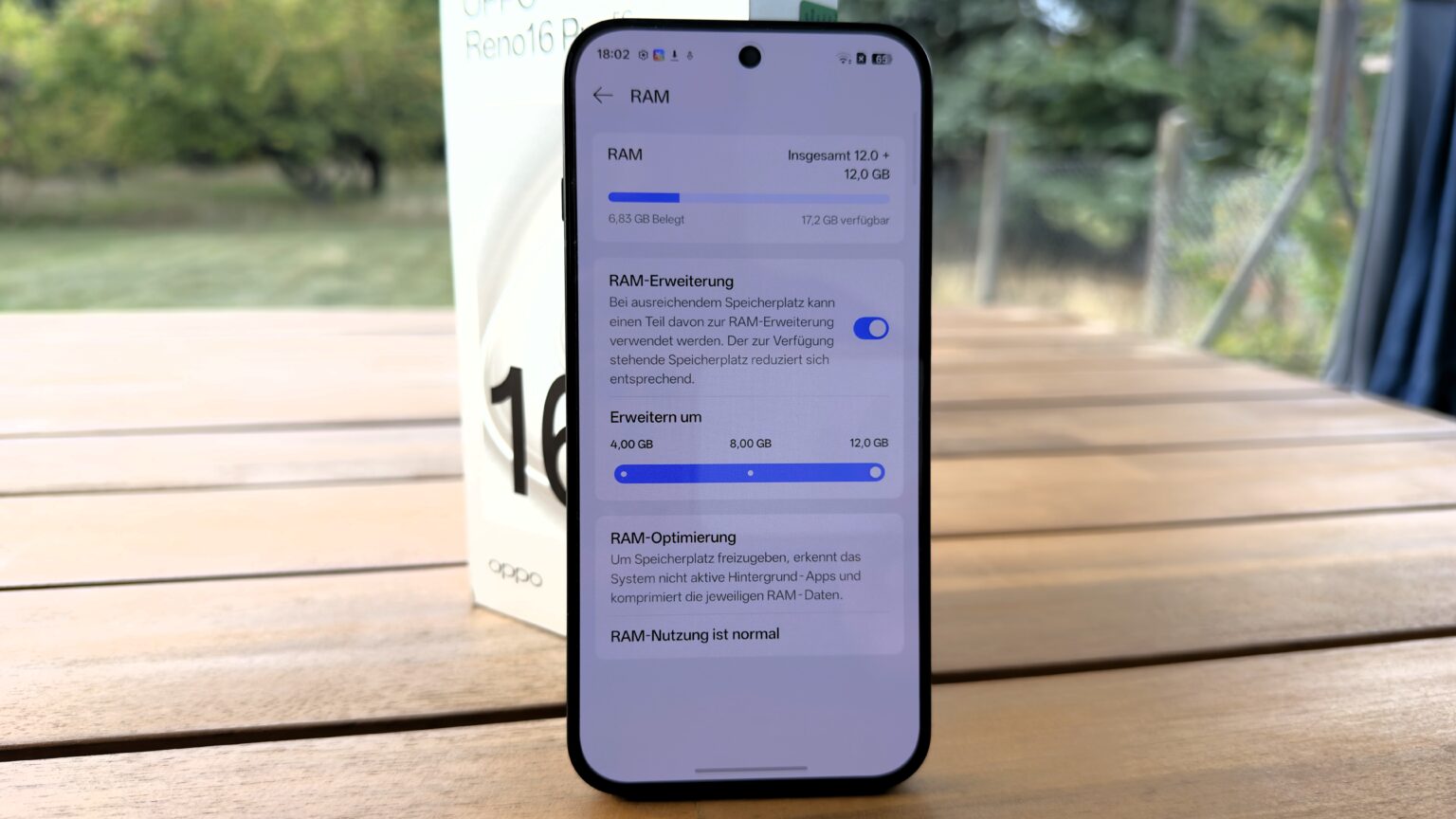Oppo Reno 16 Pro Test – RAM-Erweiterung