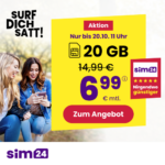 sim24 Deal 20 GB 6,99 € mtl.
