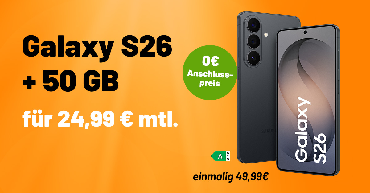 Galaxy S26 + klarmobil AF – Header vom 19.10.2026