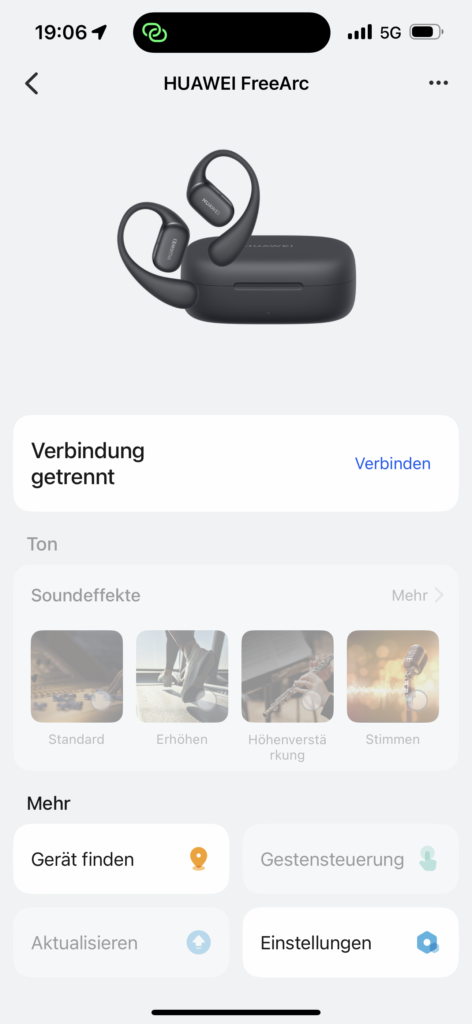 Die Huawei AI Life App für iOS – Screenshot