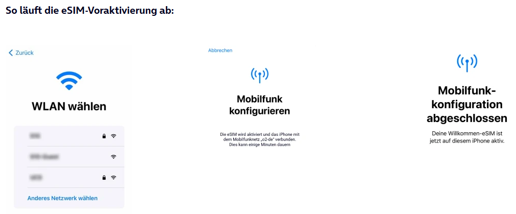 o2 eSIM Voraktivierung für iPhones