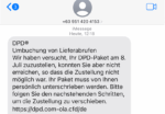 DPD Paket-Betrug mit falschen SMS