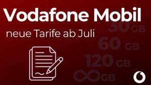 Vodafone Mobil Tarife auf dunkelrotem Hintergrund