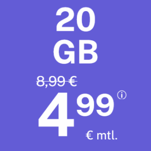 BIGSIM Angebote: 20 GB für 4,99 €